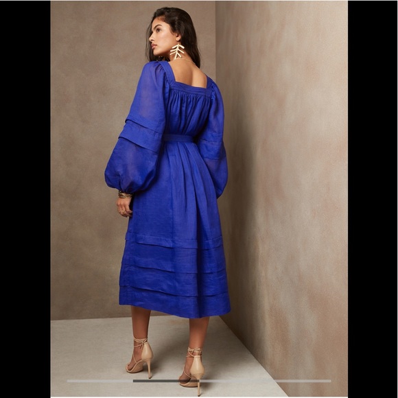 Banana republic Ramie Midi Blue Dress - Picture 3 of 7